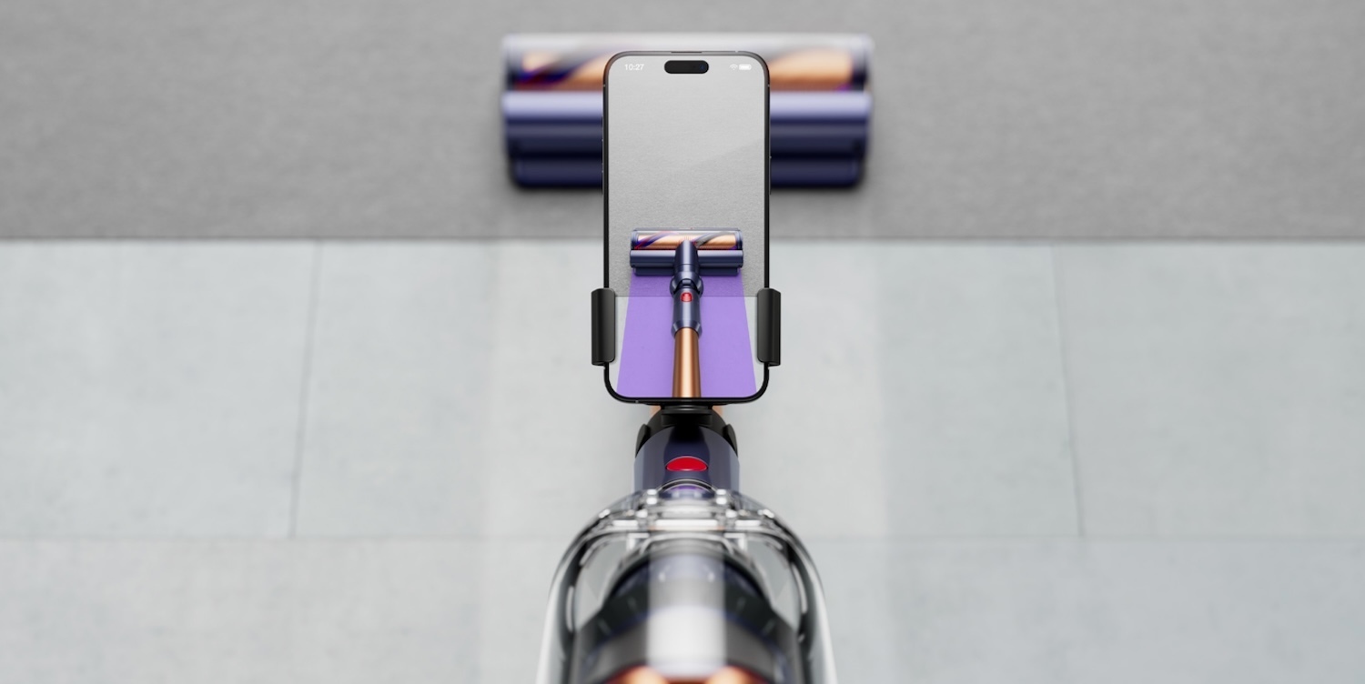 View of the Dyson Trace feature, showing what you cleaned using the camera phone.