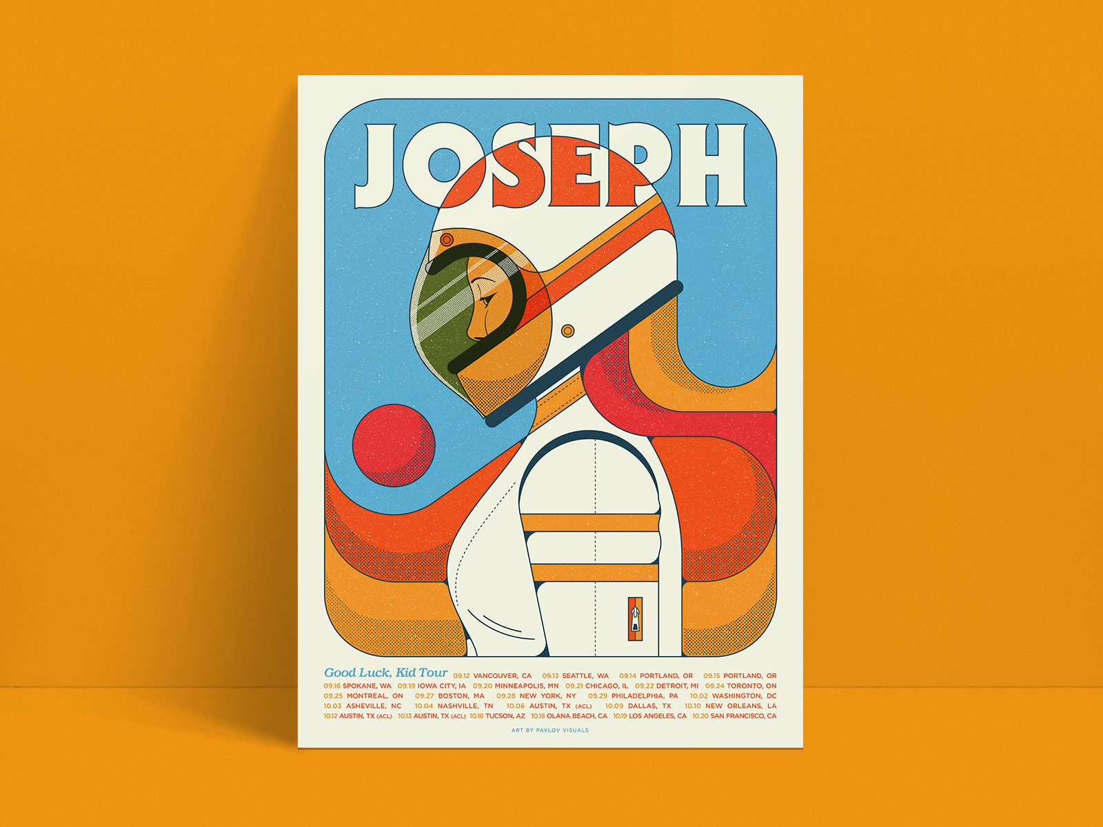 Retro design poster for the Joseph band tour.