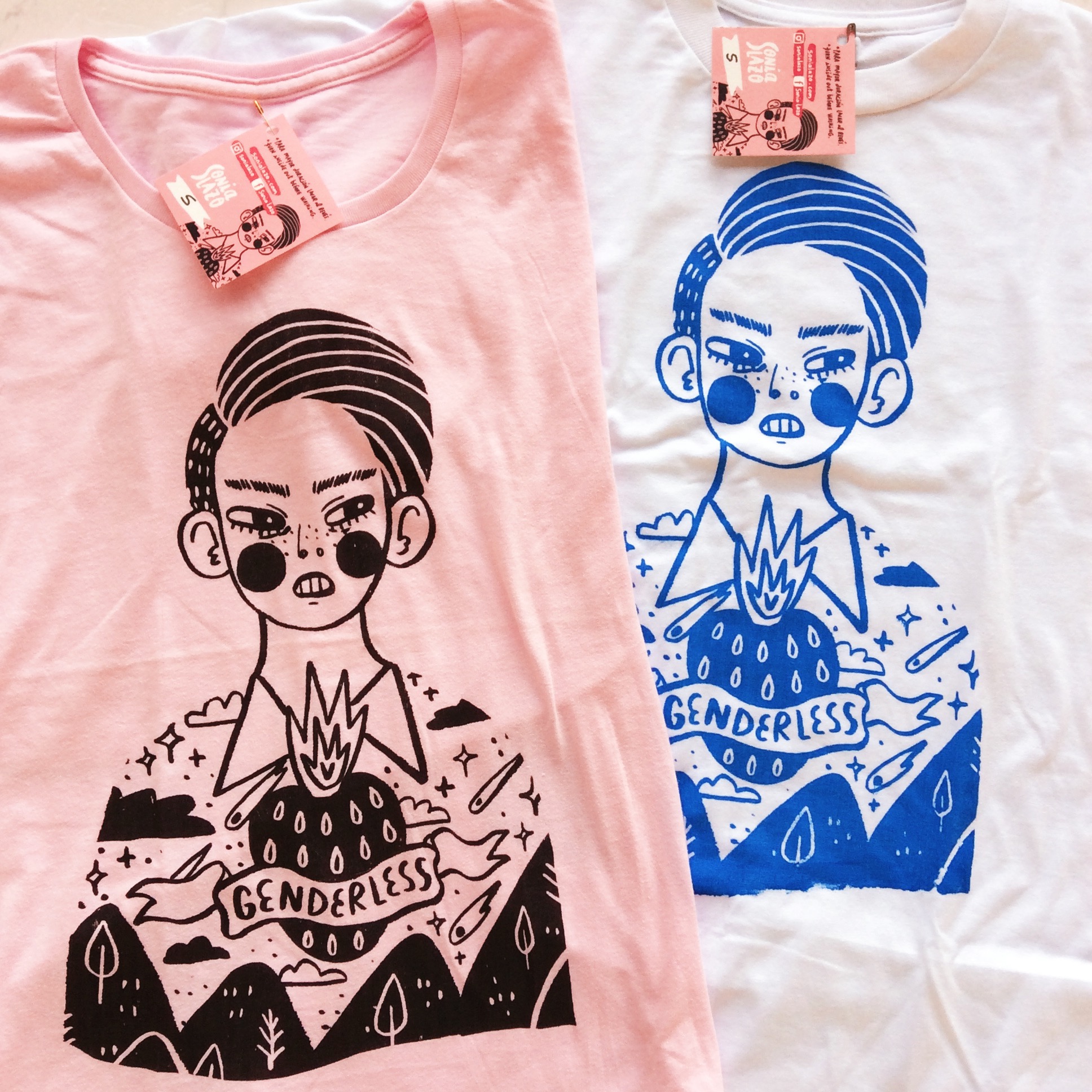 Illustration of a gender-neutral person for a t-shirt